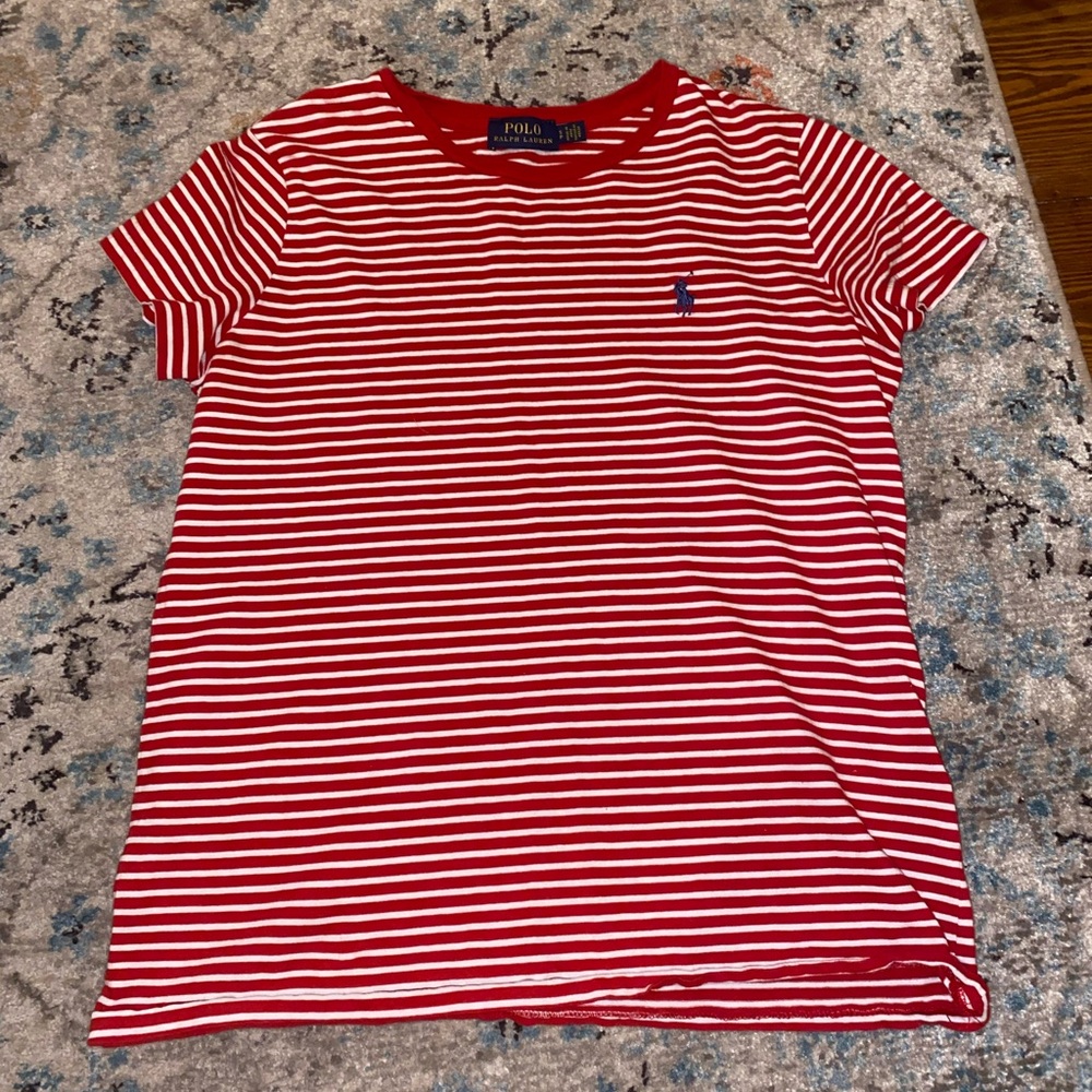 Polo Ralph Lauren womens red and white striped shirt